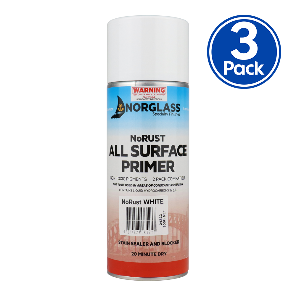 Norglass NoRust Marine All Surface Primer 300g White x 3 Pack