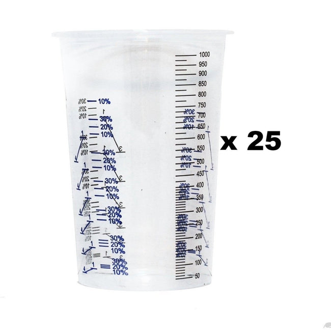 Calibrated Graduated Paint Mixing Cups 1000ml x 25 VC1