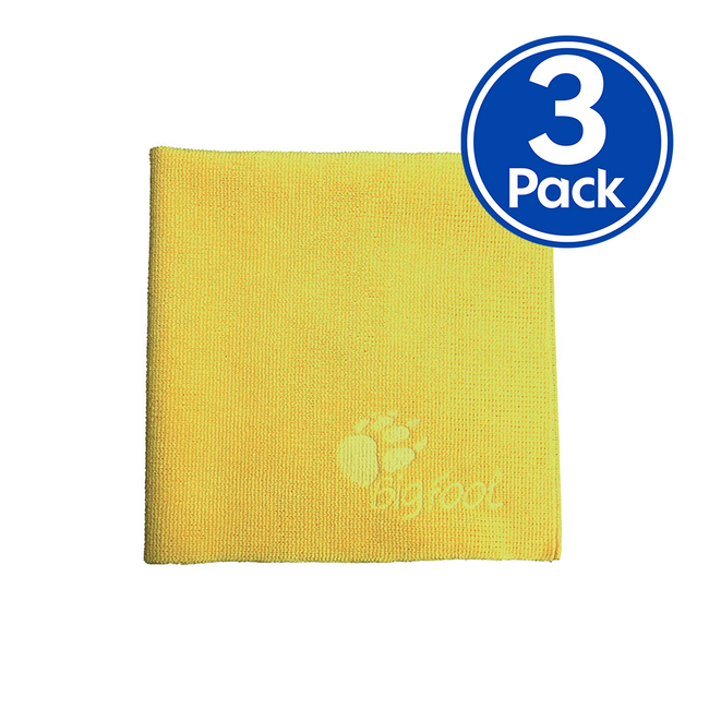Rupes Premium D-A System Polishing Microfibre Towel Yellow x 3 Pack 9.BF9060