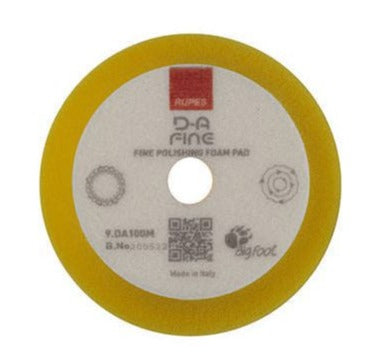 Rupes Bigfoot 100mm Fine Yellow Hook & Loop Polishing Pad - 9.DA100M