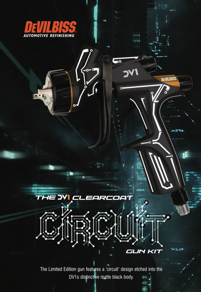 DEVILBISS DV1 Limited Edition Circuit 1.2mm & 1.3mm C1+ Gravity Spray Gun