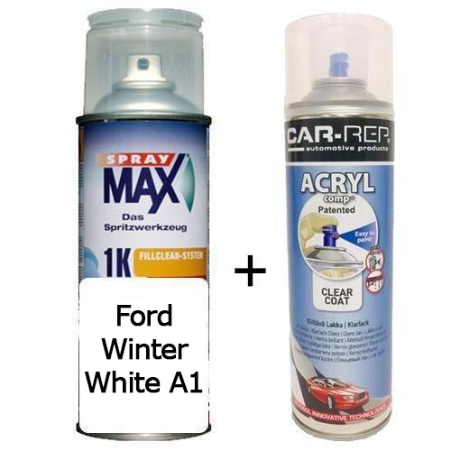 Auto Touch Up Paint Ford Winter White A1 Plus 1k Clear Coat
