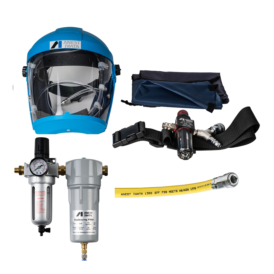 ANEST IWATA AF2109 - Airfed Mask Kit w/ 10m Breathing Hose, 2 Stage Filter / Coalescer