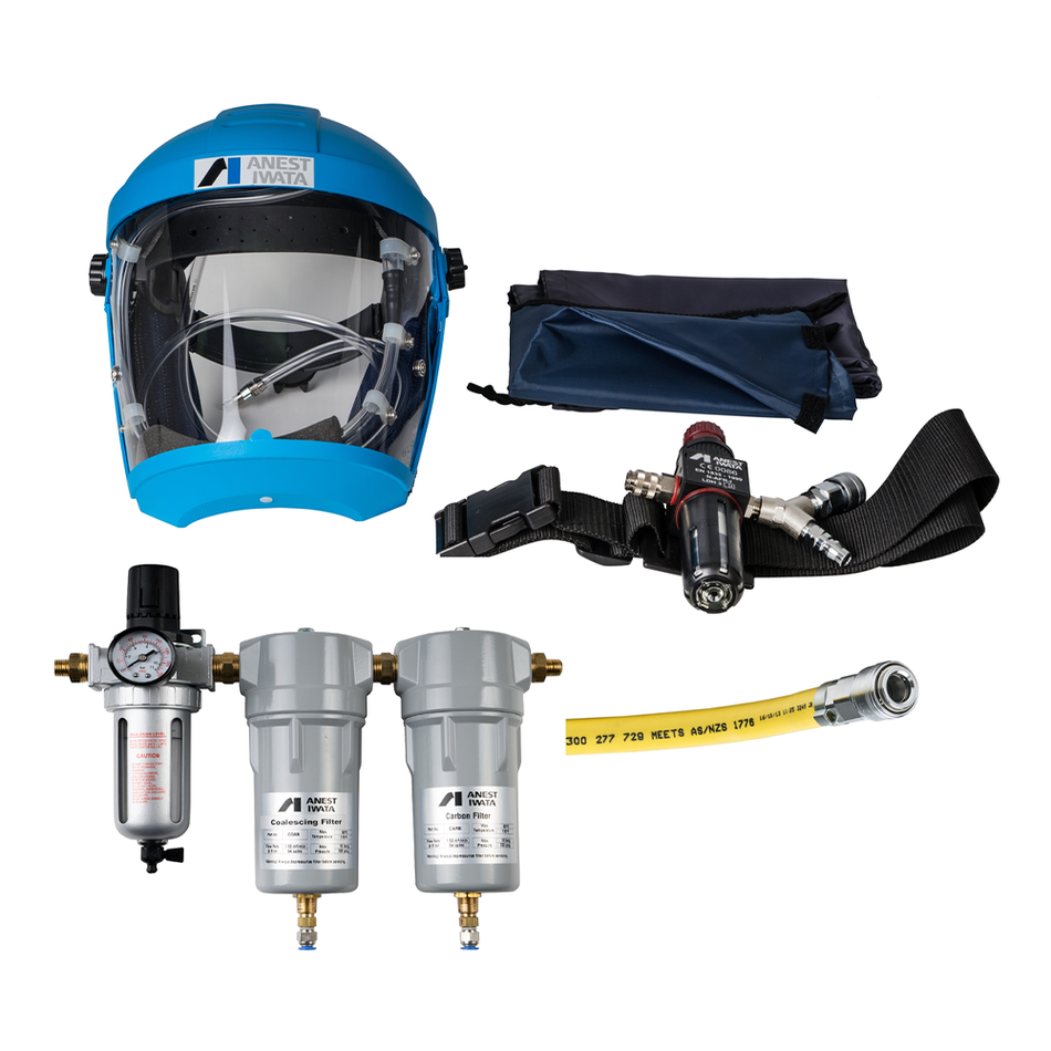 ANEST IWATA Airfed Mask Kit with Belt Regulator Hose & 3 Stage Filter