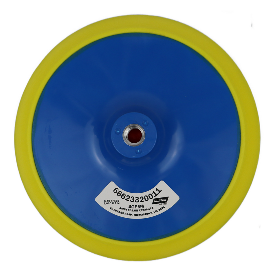 Norton SpeedGrip Back Up Pad Hook & Loop 200mm x M14 No Hole