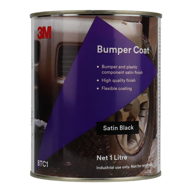 3M Bumper Coat 1L Satin Black Automotive Plastic Trim Primer Flexible Coating