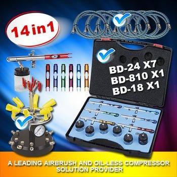 Airbrush Studio Complete Kit Model BD-811 Holder Stand Pressure Guage