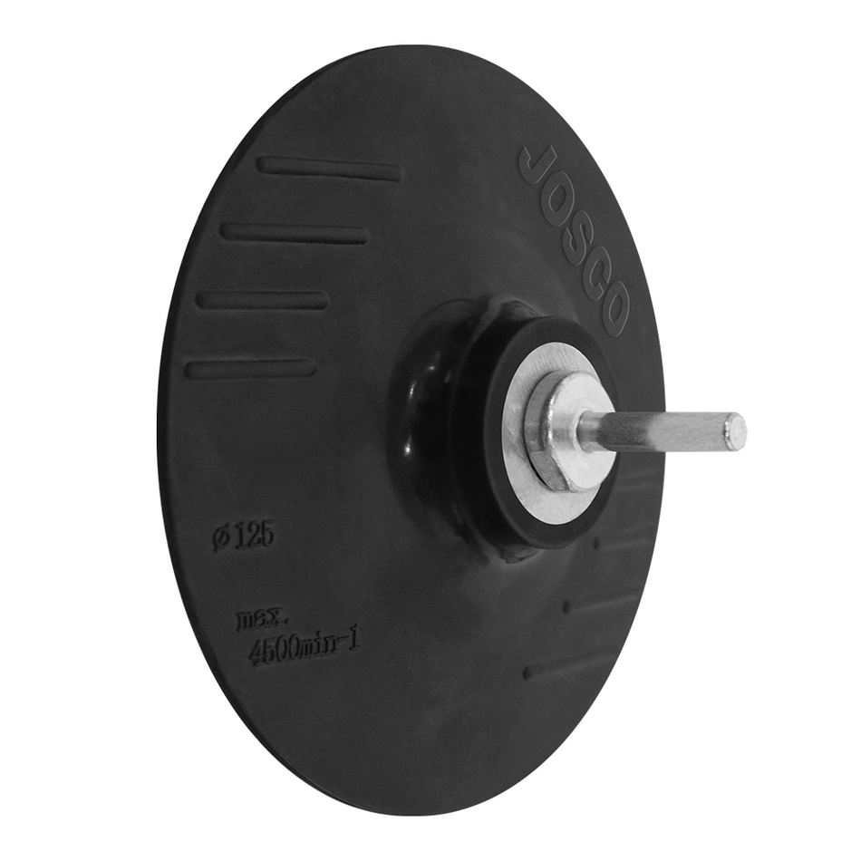 Josco Brumby 125mm Rubber Backing Pad M14 With Drill Adaptor For Fibre Discs