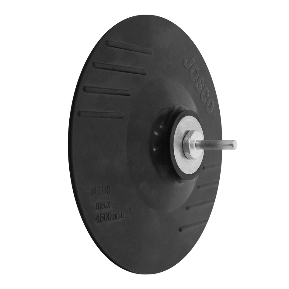 Josco Brumby 180mm Rubber Backing Pad M14 With Drill Adaptor For Fibre Discs