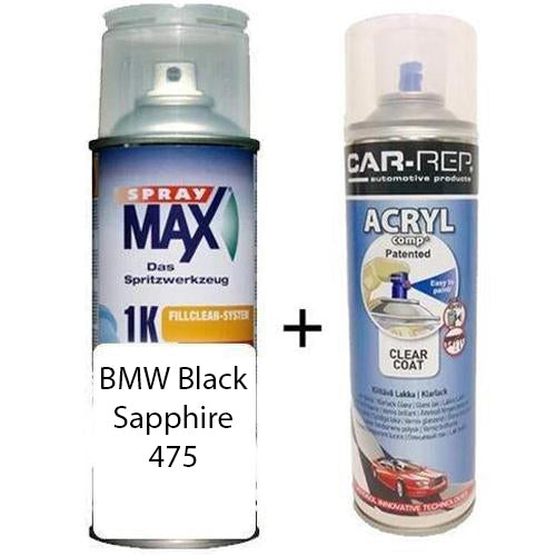 Auto Touch Up Paint BMW Black Sapphire 475 Plus 1k Clear Coat