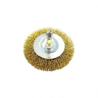 Josco Brumby 100mm Spindle-Mounted Crimped Wheel Brush