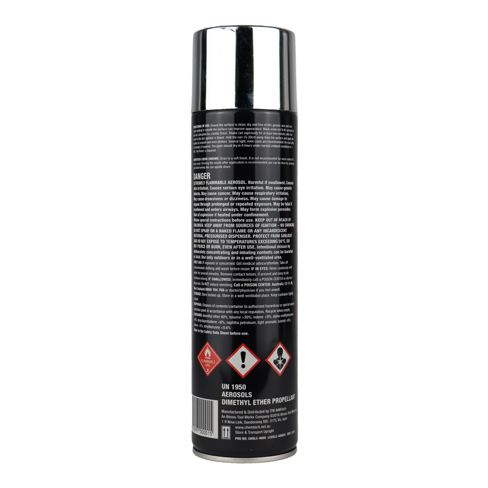 Chemtech Liquid Chrome High Shine Paint Aerosol 400g Wheels Bikes