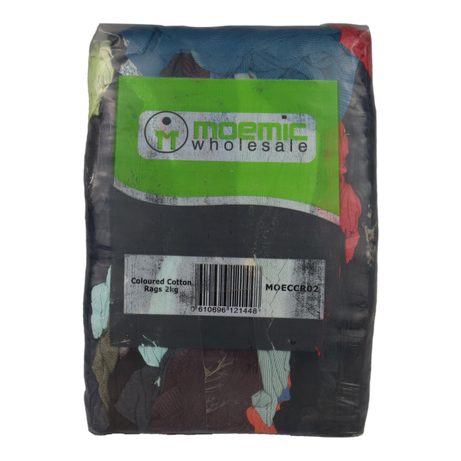 Moemic Coloured Cotten Rags 2kg Cleaning Multipurpose Bulk