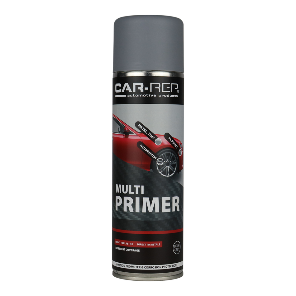 CAR-REP Automotive Multi Primer 500ml Grey Aerosol Metal Aluminium Plastic