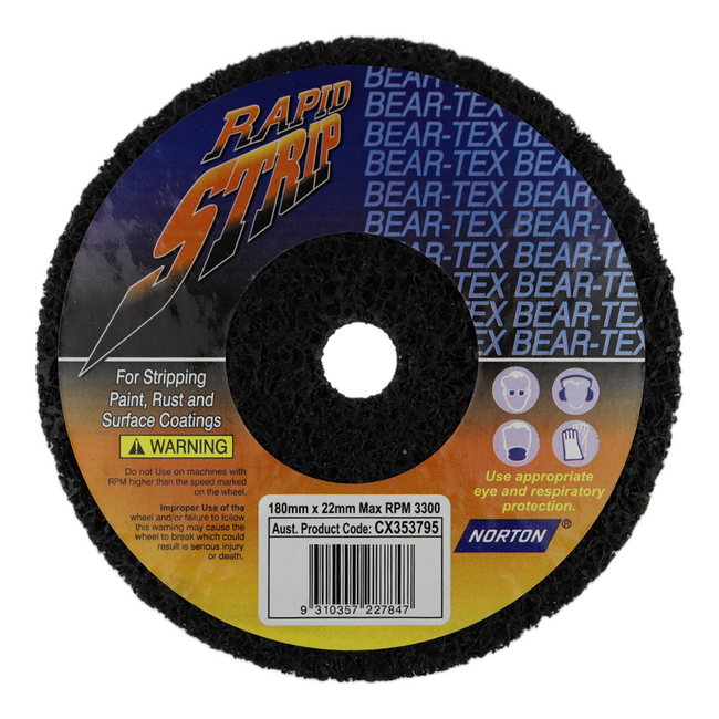 Norton Bear-Tex Rapid Strip Disc 180mm X 22.0mm