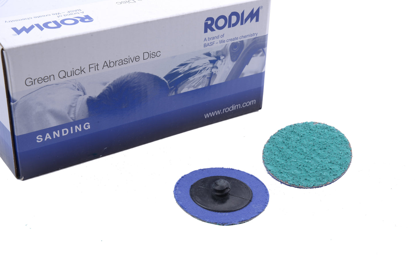 Rodim Quick Fit Abrasive Disc Green 50mm Box of 50 BASF Roloc Glasurit