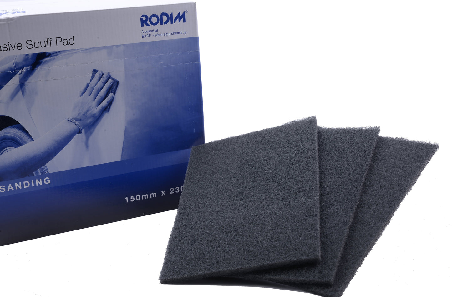 BASF Rodim Abrasive Sanding Hand Scuff Pad Grey 150mm x 225mm Box of 25 Scotch