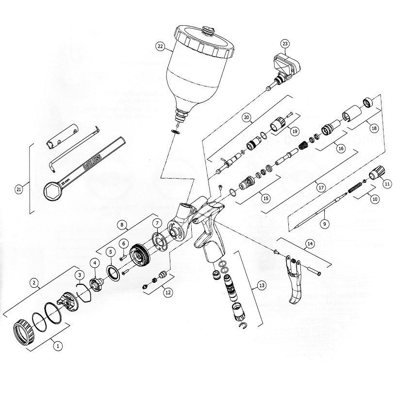DEVILBISS Spray Head Gasket Seal Kit of 2 704401 for DV1