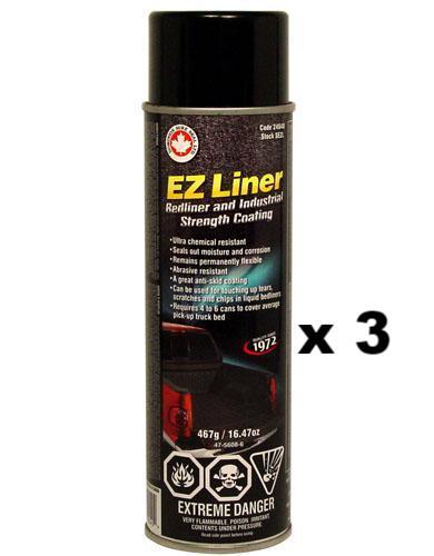 EZ Liner Ultra chemical Resistant Bedliner Industrial Strength Coating 467g x 3 Raptor