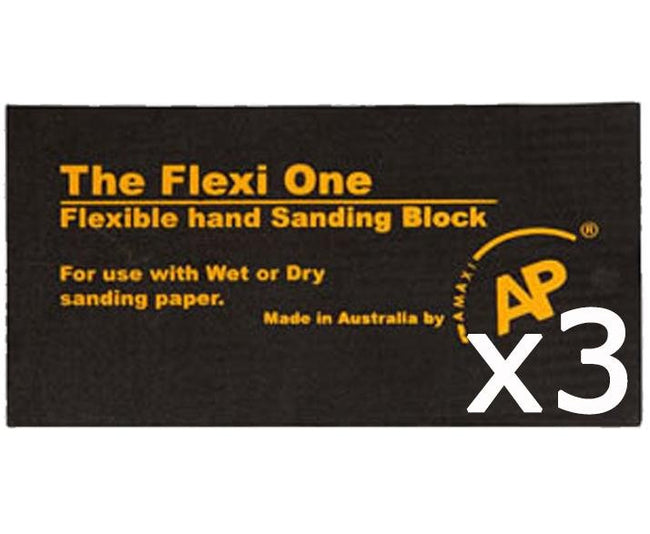 AMAXI The Flexi One Flexible Rubber Hand Sanding Block 3 Pack