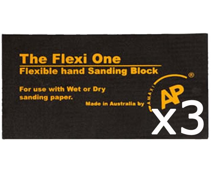 AMAXI The Flexi One Flexible Rubber Hand Sanding Block 3 Pack