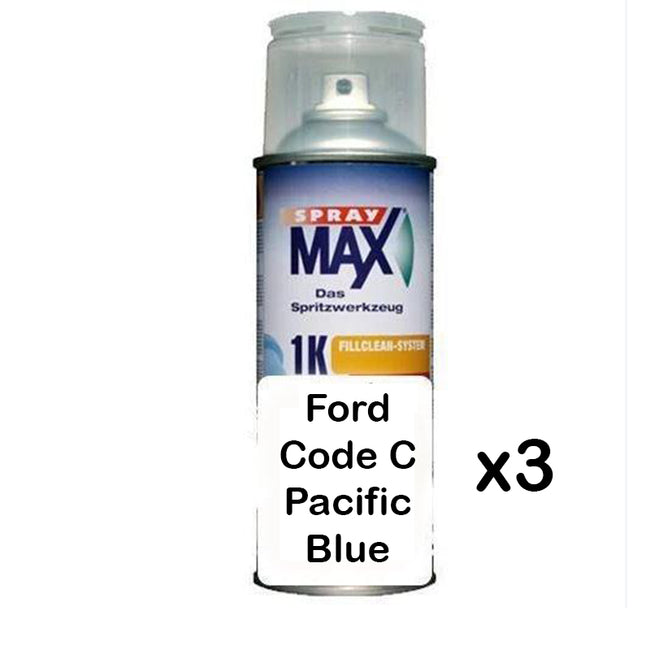 Auto Car Touch Up Paint Can for Ford Code C Pacific Blue x 3