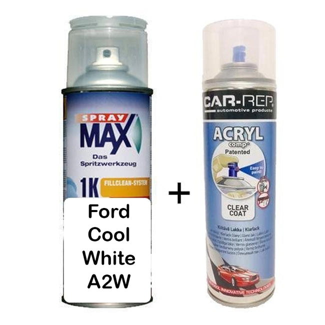 Auto Car Touch Up Paint Can Ford Cool White A2W Plus 1k Clear Coat