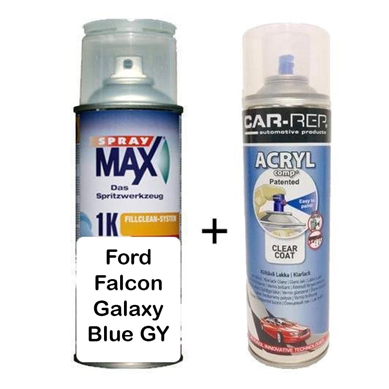 Auto Car Touch Up Paint Can Ford Falcon Galaxy Blue GY Plus 1k Clear Coat