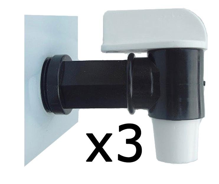 GPI Drum Tap Plastic Solvent 20mm Black & White Twist 3 Pack