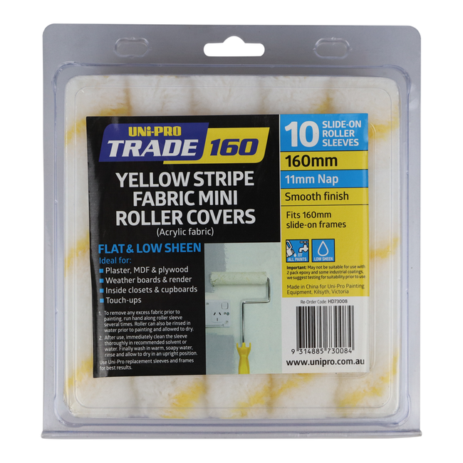 UNi-PRO Trade 160mm Fabric Covers 10 Pack 11mm Nap