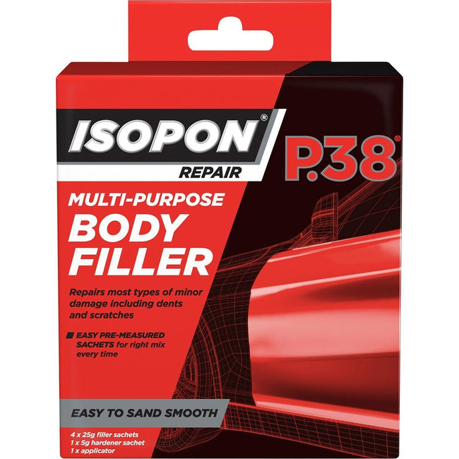 Isopon Multi Purpose Body Filler Pre-Measured Satchets & Applicator 4 x 25g