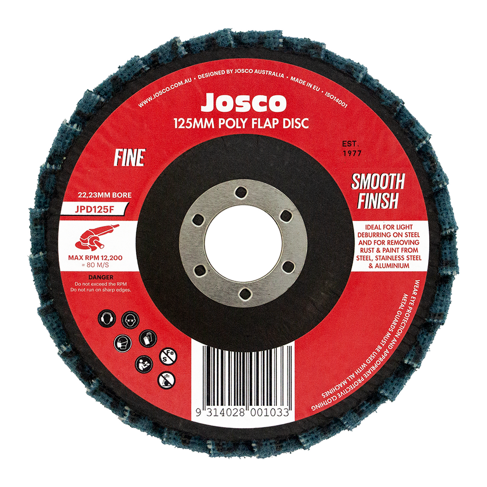 Josco 125mm Fine Poly Flap Disc For Angle Grinder