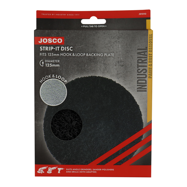 JOSCO Strip It Disc 125mm Hook & Loop Industrial Paint Rust Removal JS1010
