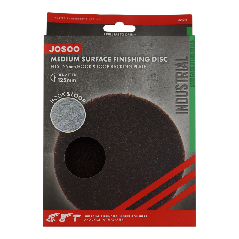 JOSCO Medium Surface Finishing Disc 125mm Hook & Loop Industrial JS1011