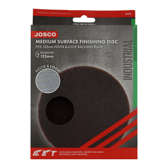 JOSCO Medium Surface Finishing Disc 125mm Hook & Loop Industrial JS1011