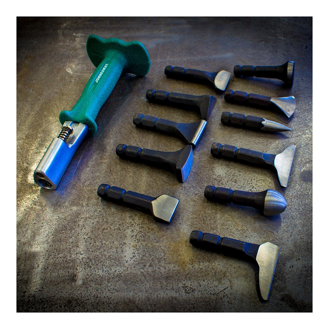 JONNESWAY Interchangable Bumping Tool Kit Includes 11 CR-V Bits Panel Beating Tools