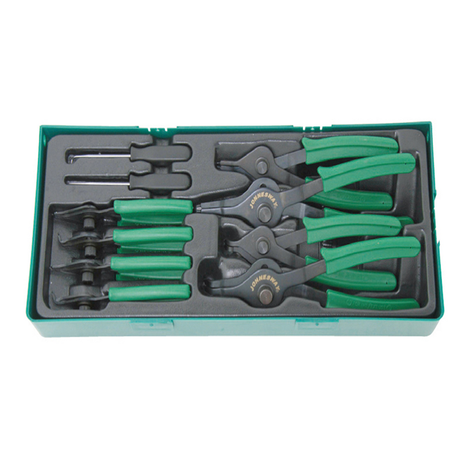 JONNESWAY Snap Ring Pliers 10 Tool Set 5-9" 1-2.3mm Includes Picks Grip Plier Tools