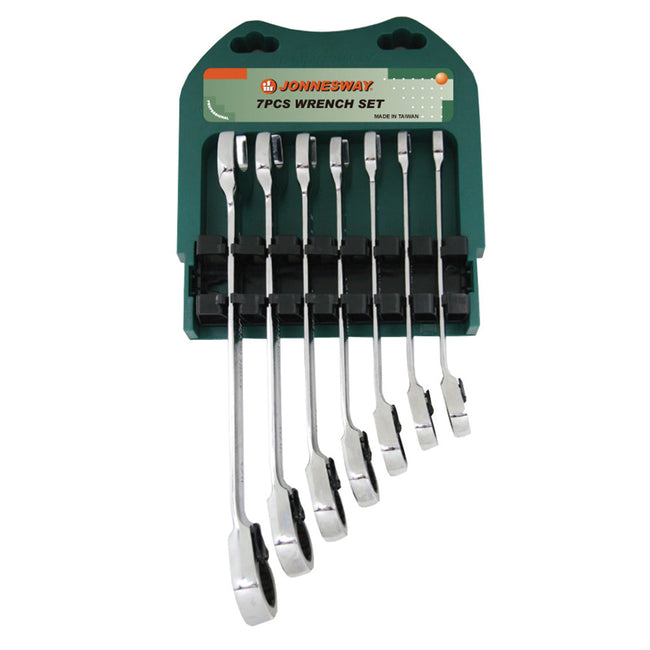 JONNESWAY 72 Teeth Flexible Ratcheting Imperial SAE Combination Wrench x 7 Piece Set