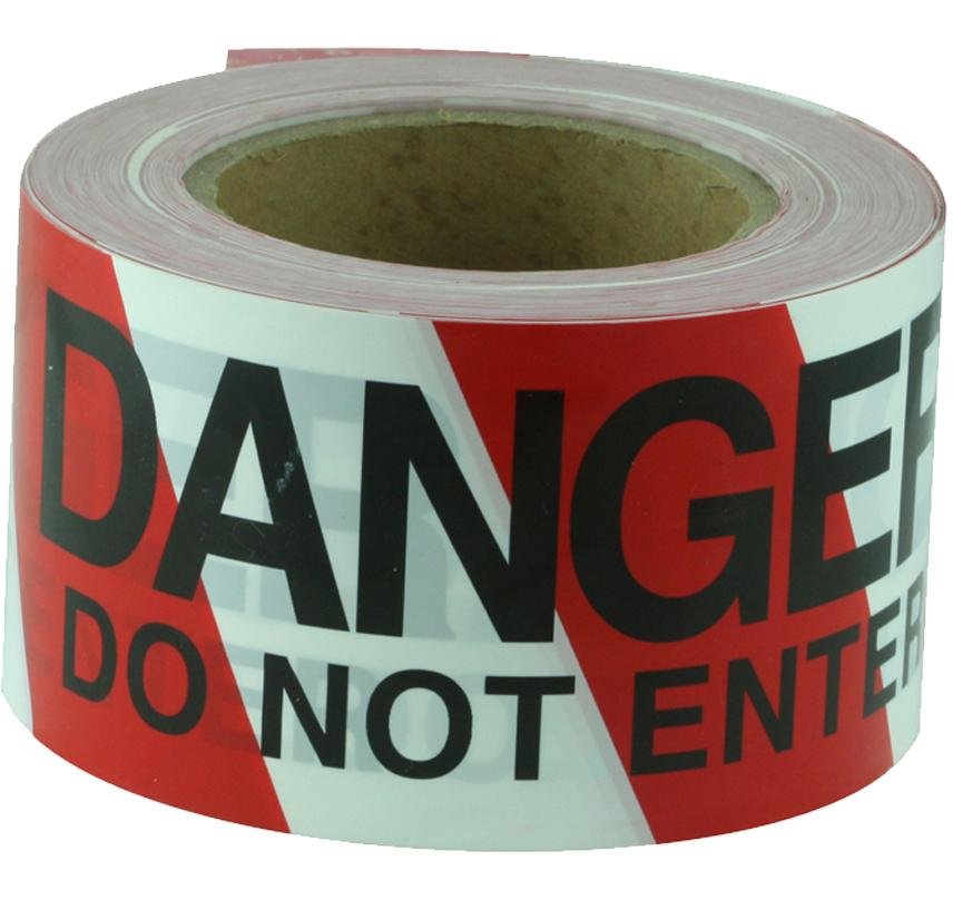 Maxisafe Barricade Tape DANGER DO NOT ENTER Black on Red/White Safety Marker