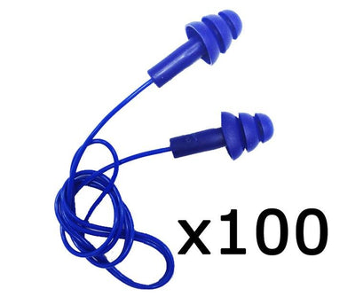 Maxisafe MaxiPlug Reusable & Detectable Corded Earplugs Blue x 100