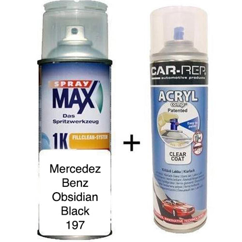 Auto Car Touch Up Can Mercedez Benz Obsidian Black 197 Plus 1k Clear Coat