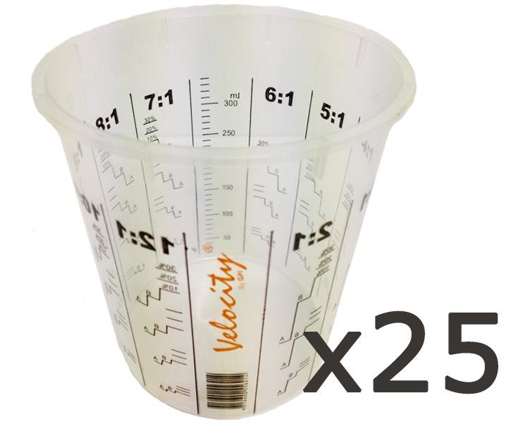 Calibrated Graduated Paint Mixing Cups 350ml x 25 VM4