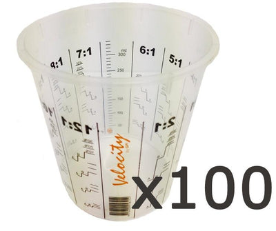 Calibrated Graduated Paint Mixing Cups 350ml x 100