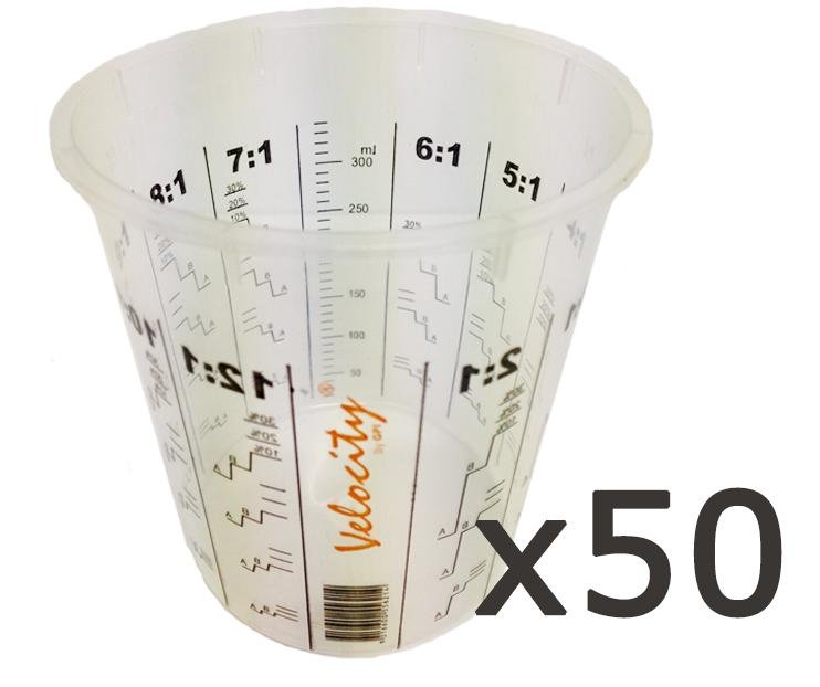 Calibrated Graduated Paint Mixing Cups 350ml x 50