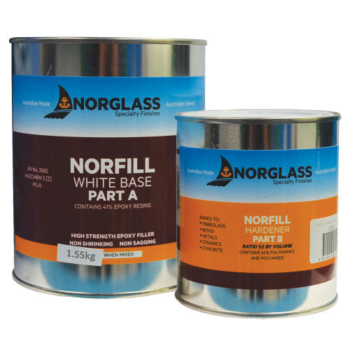Norglass Norfill Epoxy Filler White Base + Hardener 1.55kg