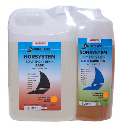 Norglass Norsystem Boat Epoxy Resin Base + Slow Hardener 1L