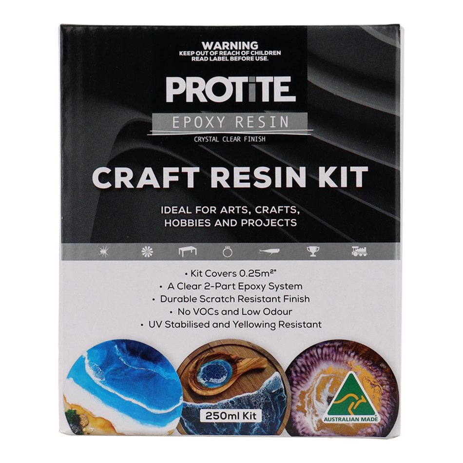 Protite Epoxy Craft Resin 250ml Kit Clear 2 Part System