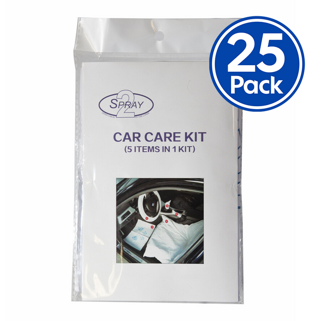 2Spray Car Interior Protection Kit 5 Piece Pack x 25 Pack Bundle PS.CAREKIT