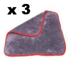 RUPES Big Foot Ultra Grey Soft Microfibre Cloth 9.BFMICROF2 x 3