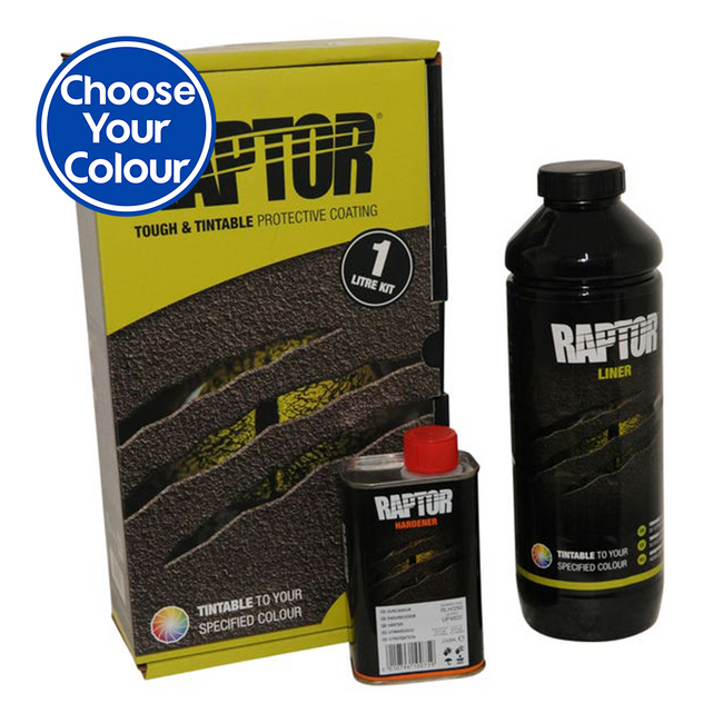 U-Pol Raptor Tintable (Choose Your Colour) Tough Bed Liner Kit 1L